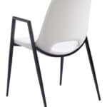 Mid-Century Modern Faux Leather Dining Chair with Steel Frame (Set of 2)
