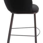 Black Steel Barstool with Shearling Fabric and Footrest