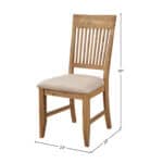 Farmhouse Acacia Side Chair Iron Brush Antique Natural (Set of 2)