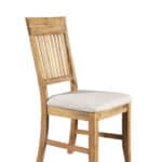 Farmhouse Acacia Side Chair Iron Brush Antique Natural (Set of 2)