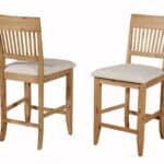 Rustic Acacia Pub Chairs Iron Brush Antique Natural (Set of 2)
