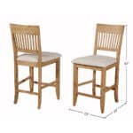 Rustic Acacia Pub Chairs Iron Brush Antique Natural (Set of 2)