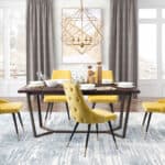 Yellow Velvet Tufted Side Chair with Brass Legs (Set of 2) 12 Yellow Velvet Tufted Side Chair with Brass Legs (Set of 2)