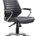 Adjustable Low Back Office Chair with Faux Leather and Casters
