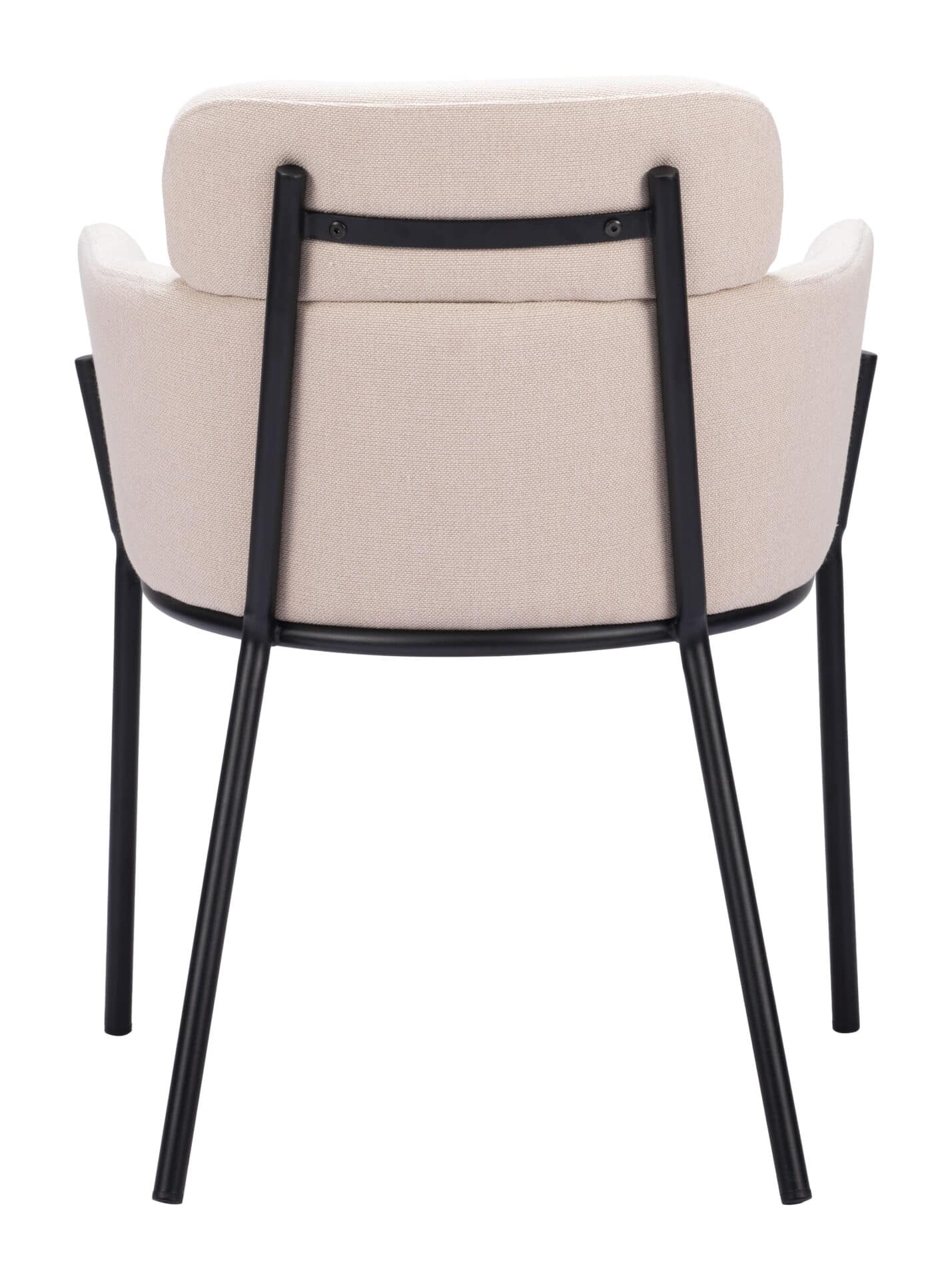 Beige Modern Dining Chair with Steel Frame and Vinyl Upholstery (Set of 2) 4 Beige Modern Dining Chair with Steel Frame and Vinyl Upholstery (Set of 2) - Image 4