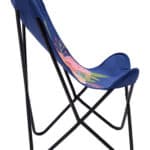 Multicolor Boho Accent Chair with Steel Frame and Cotton Seat 11 Multicolor Boho Accent Chair with Steel Frame and Cotton Seat