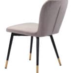 Gray Velvet Mid-Century Dining Chair with Tufted Seat (Set of 2) 14 Gray Velvet Mid-Century Dining Chair with Tufted Seat (Set of 2)