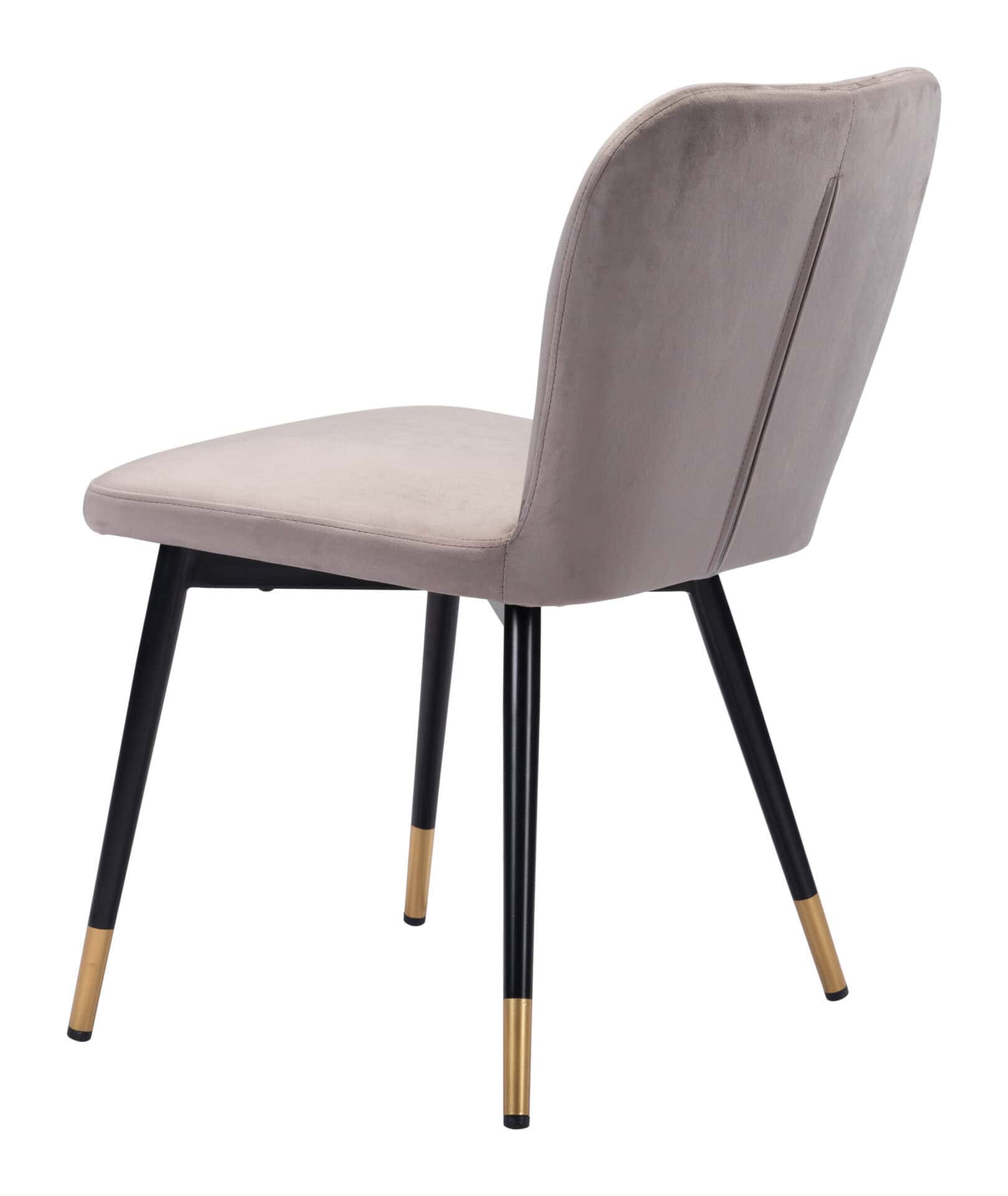 Gray Velvet Mid-Century Dining Chair with Tufted Seat (Set of 2) 6 Gray Velvet Mid-Century Dining Chair with Tufted Seat (Set of 2) - Image 6