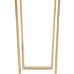 Modern White Faux Marble Console Table with Gold Geometric Base