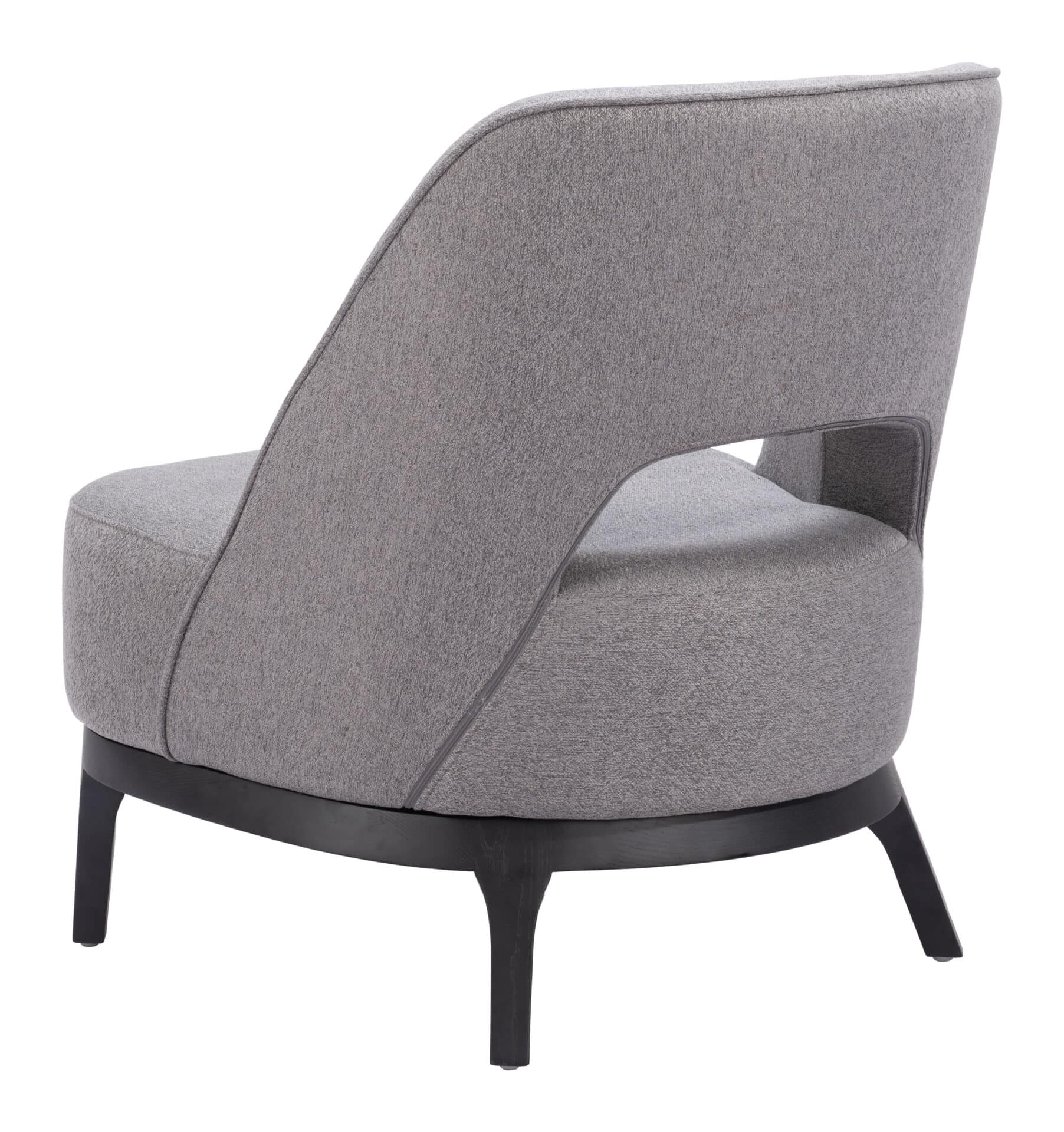 Gray Vinyl Accent Chair with Wood Base and Rubber Feet Protection 6 Gray Vinyl Accent Chair with Wood Base and Rubber Feet Protection - Image 6