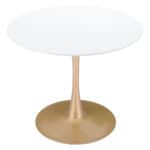 White & Gold Round Pedestal Dining Table for Kitchen or Bar 13 White & Gold Round Pedestal Dining Table for Kitchen or Bar