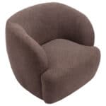 Swivel Chair with Shearling-Style Fabric and Powder-Coated Base