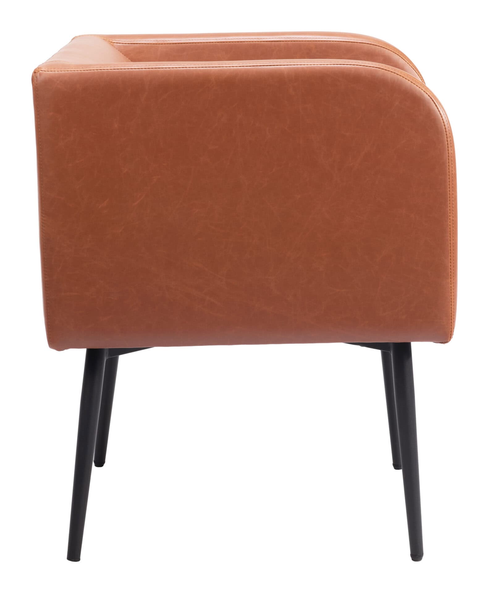 Modern Art Deco Style Faux Leather Dining Chair with Steel Frame 2 Modern Art Deco Style Faux Leather Dining Chair with Steel Frame - Image 2