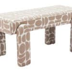 Gray Upholstered Bench with Wood Frame and Rubber Feet Protection 7 Gray Upholstered Bench with Wood Frame and Rubber Feet Protection