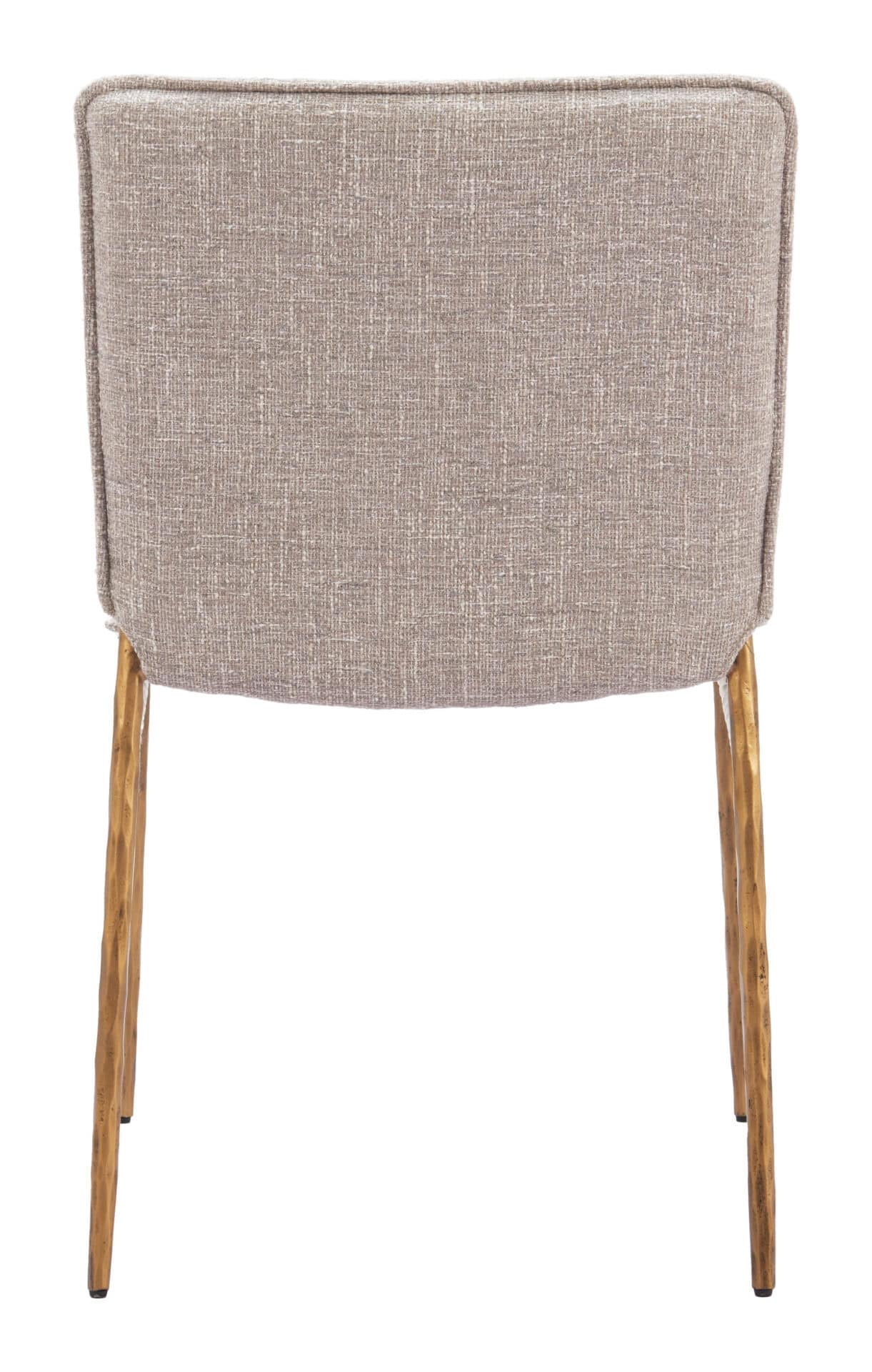 Beige Dining Chair with Gold Steel Frame and Performance Fabric 6 Beige Dining Chair with Gold Steel Frame and Performance Fabric - Image 6