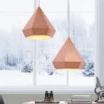 Geometric Rose Gold Pendant Ceiling Lamp with Adjustable Cord