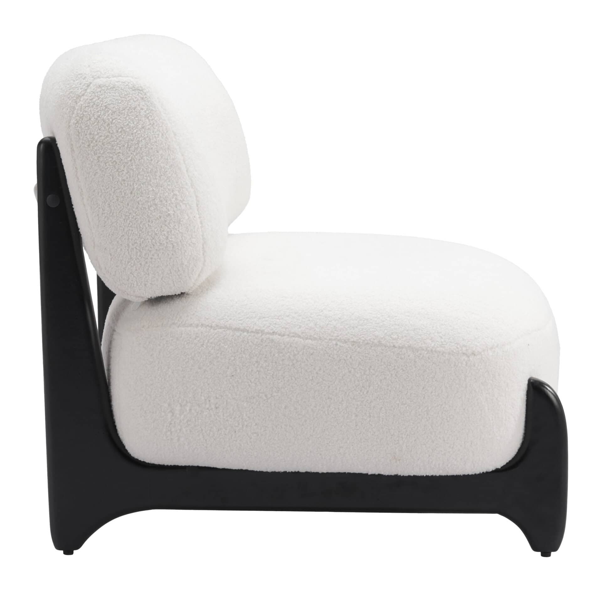 Plush Sherpa Accent Chair with Ash Wood Base 2 Plush Sherpa Accent Chair with Ash Wood Base - Image 2