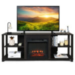 Modern TV Console with Adjustable Shelves and Fireplace Space 14 Modern TV Console with Adjustable Shelves and Fireplace Space