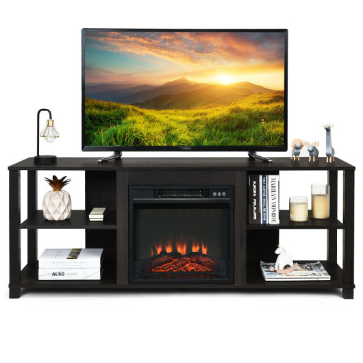 Modern TV Console with Adjustable Shelves and Fireplace Space 7 Modern TV Console with Adjustable Shelves and Fireplace Space - Image 7