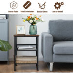 Industrial Side Table with Adjustable Mesh Shelves and Sturdy Frame 13 Industrial Side Table with Adjustable Mesh Shelves and Sturdy Frame