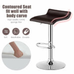 Adjustable Backless Swivel PU Leather Bar Stools (Set of 2)