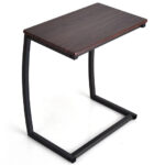 Industrial C Shaped Side Table with Steel Frame and MDF 12 Industrial C Shaped Side Table with Steel Frame and MDF