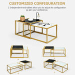 Modern Stackable Faux Marble and Metal Side Tables (Set of 2) 12 Modern Stackable Faux Marble and Metal Side Tables (Set of 2)