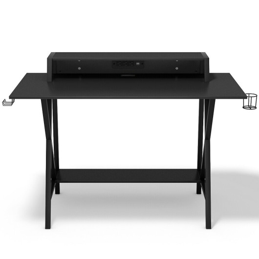 Space-Saving Gaming Desk with Monitor Shelf, Cup, Headphone Holder 7 Space-Saving Gaming Desk with Monitor Shelf, Cup, Headphone Holder - Image 7