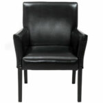Modern Black PU Leather Adjustable Armchair with Wood Legs 11 Modern Black PU Leather Adjustable Armchair with Wood Legs