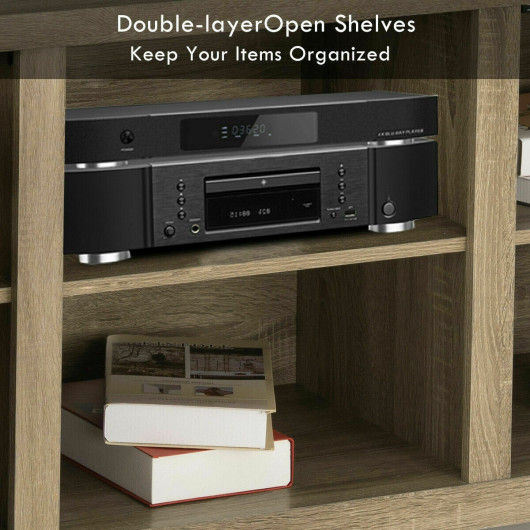 Rustic 58-Inch TV Stand with Storage and Adjustable Shelves 2 Rustic 58-Inch TV Stand with Storage and Adjustable Shelves - Image 2