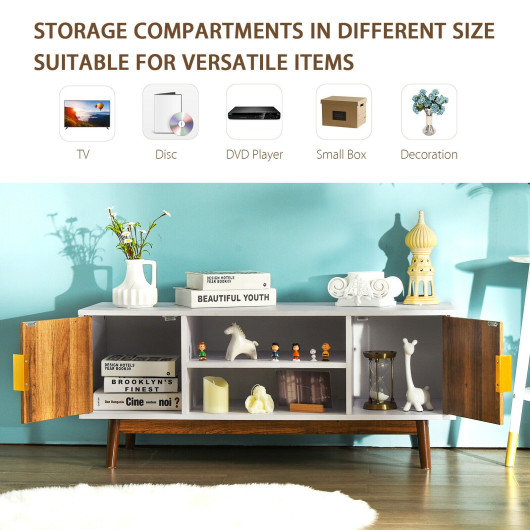 Rustic TV Stand with Cabinets and Shelves for 50-Inch TVs 7 Rustic TV Stand with Cabinets and Shelves for 50-Inch TVs - Image 7
