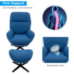 Swivel Rocking Lounge Chair with Ottoman and Footstool (Set of 2)