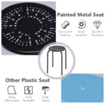 Stackable Daisy Cut Metal Stools with Non-Marking Feet (Set of 6)