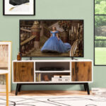 Mid-Century Modern TV Stand with Cabinets and Open Shelves 14 Mid-Century Modern TV Stand with Cabinets and Open Shelves
