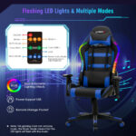 Ergonomic Swivel Gaming Chair with RGB Lights and Remote