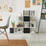 5 Tier Ladder Corner Bookshelf with Storage Rack