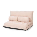Adjustable Foldable Sleeper Sofa with Pillows and Metal Frame