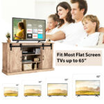 Natural Sliding Barn Door TV Stand with Adjustable Shelves 12 Natural Sliding Barn Door TV Stand with Adjustable Shelves