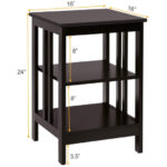 3 Tier End Table with Reinforced Bars and Stable Structure (Set of 2)