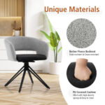 Swivel Sherpa Accent Chair with Steel Legs and Hollow Back 13 Swivel Sherpa Accent Chair with Steel Legs and Hollow Back