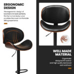 Adjustable Swivel PU Leather Bar Stools with Footrest (Set of 2)
