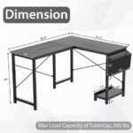 L-Shaped Reversible Computer Desk with Storage Pocket and CPU Stand 12 L-Shaped Reversible Computer Desk with Storage Pocket and CPU Stand