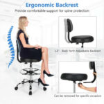 Adjustable Swivel Drafting Chair with Footrest and Rolling Casters