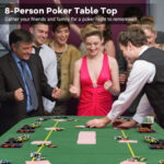 Foldable 79 Inch 8-Player Poker Table Top with Cup Holders 8 Foldable 79 Inch 8-Player Poker Table Top with Cup Holders