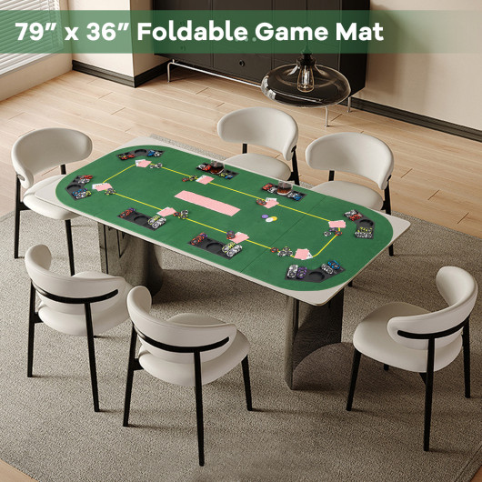Foldable 79 Inch 8-Player Poker Table Top with Cup Holders 2 Foldable 79 Inch 8-Player Poker Table Top with Cup Holders - Image 2