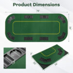 Foldable 79 Inch 8-Player Poker Table Top with Cup Holders 12 Foldable 79 Inch 8-Player Poker Table Top with Cup Holders