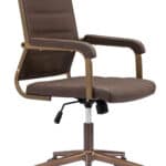 Espresso Faux Leather Office Chair with Adjustable Height and Tilt