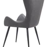 Vintage Gray Faux Leather Dining Chairs with Steel Base (Set of 2)