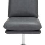 Modern Gray Swivel Chair with Chrome Base for Small Spaces