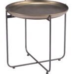 Round Bronze Side Table with Powder Coated Steel Frame 9 Round Bronze Side Table with Powder Coated Steel Frame